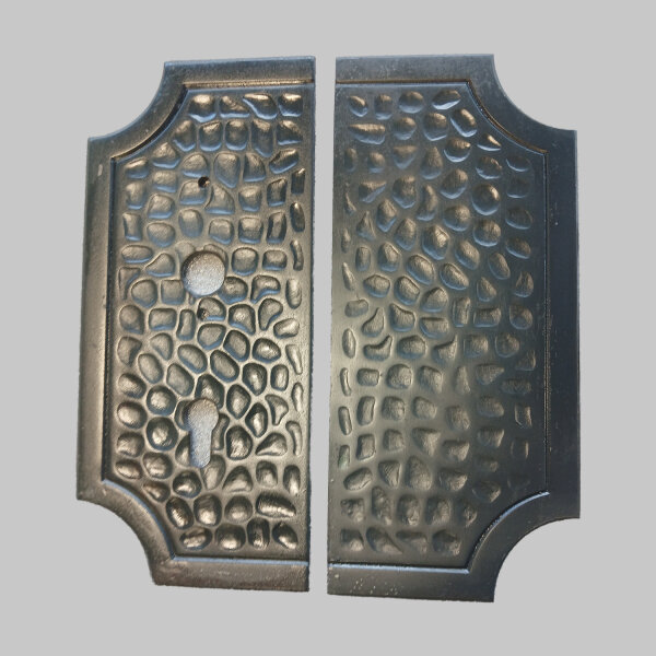 INNONOX Stahl Schlosskastenblende, eckig, gehämmert, Maße: 120x275x4mm